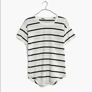 Madewell blue and white stripped tshirt